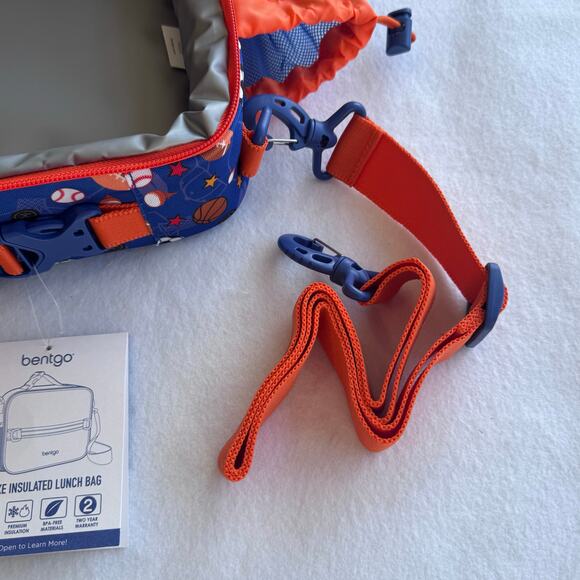 Bentgo Deluxe Insulated Lunch Bag Kids Sports Theme Blue BPA-Free NWT soccer - Picture 7 of 7